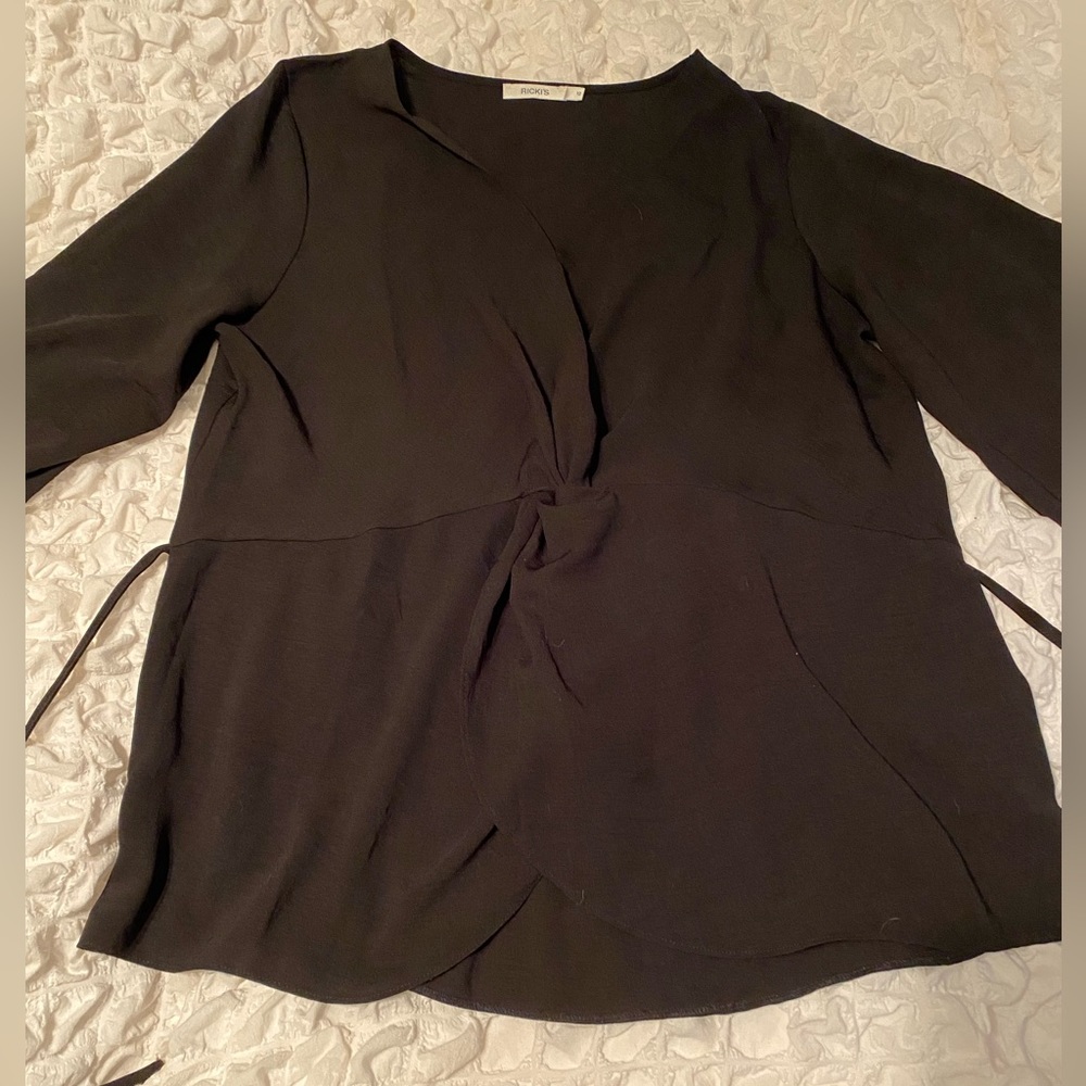 Ricki's Black Wrap-Style Blouse